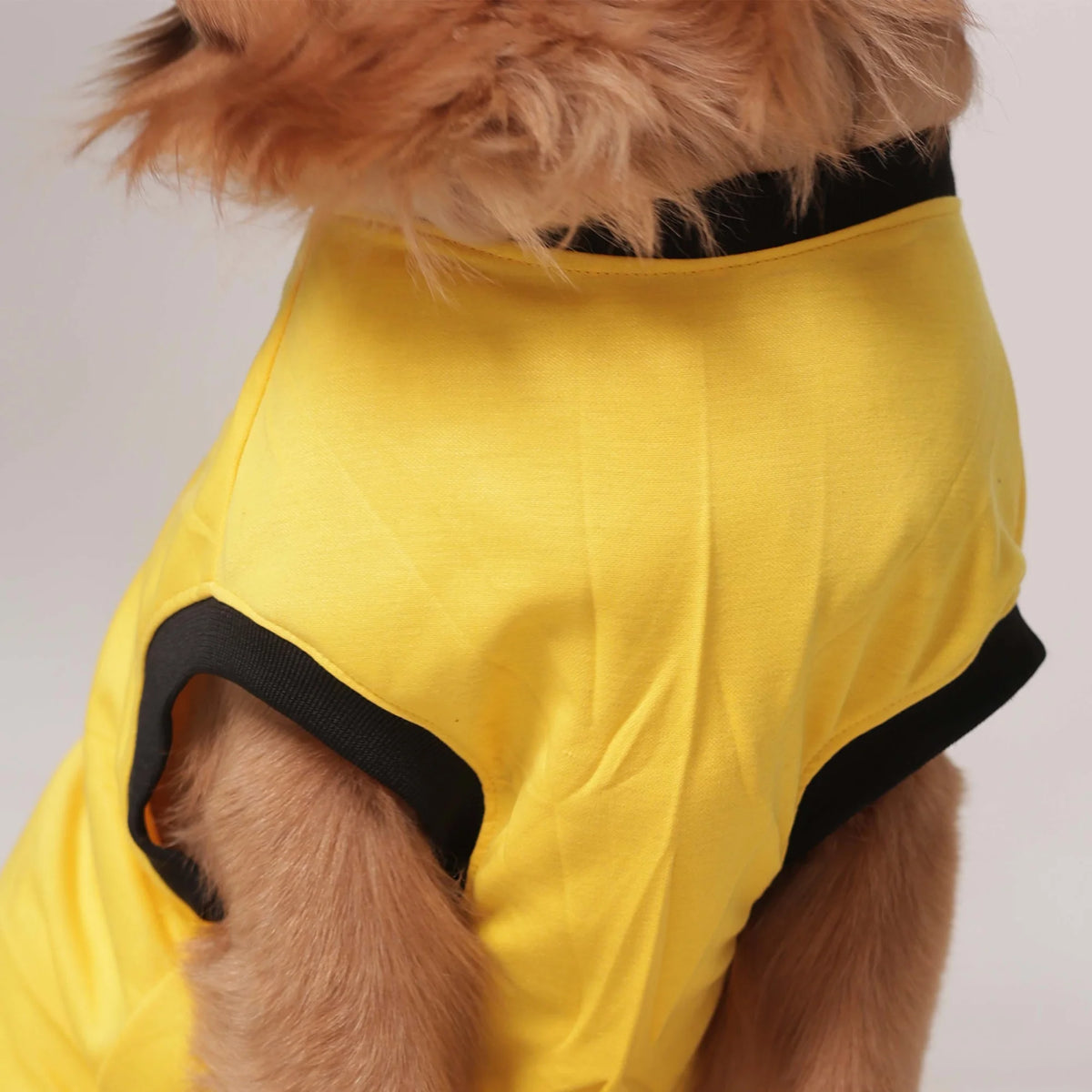 Good Vibes Only Printed Dog T-Shirt – Casual Summer Wear (Yellow)