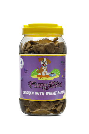 Treat your dog to a wholesome snack with FurryFits Chicken with Wheat & Bajra. Combining high-qualit...