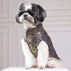 Royal Brocade Dog Kurta – Luxury Wedding & Festive Ethnic Wear (Navy & Gold)