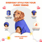 Cute Dog Graphic Printed T-Shirt- Casual Everyday Wear (Blue)