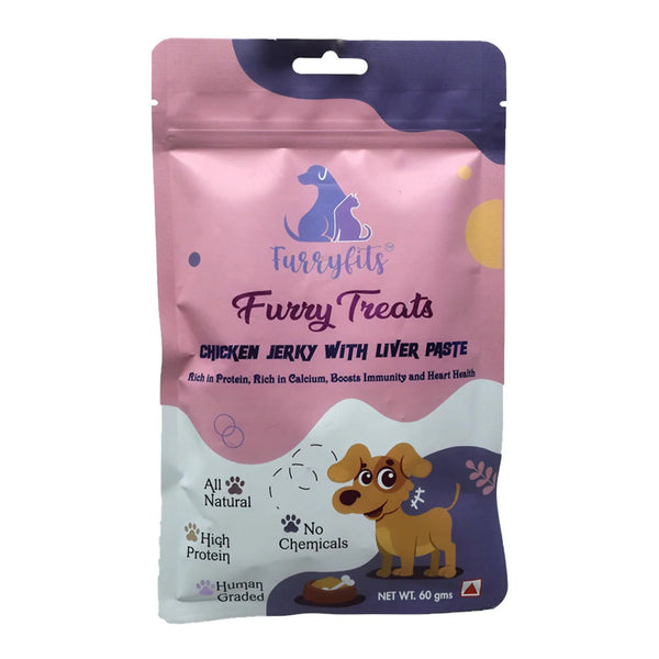 FurryFits Chicken Jerky with Liver Paste – High-Protein Dog Treat