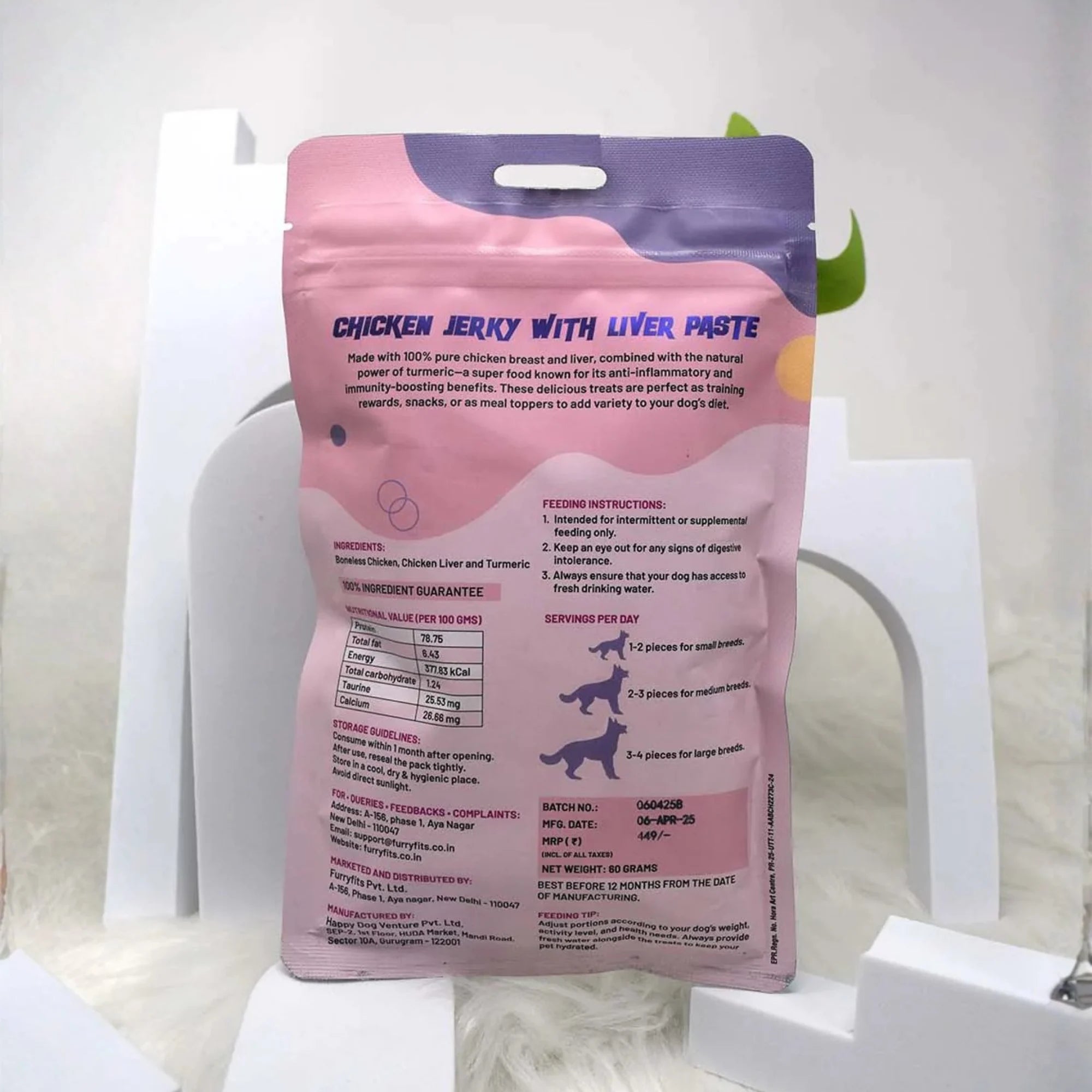 FurryFits Chicken Jerky with Liver Paste – High-Protein Dog Treat