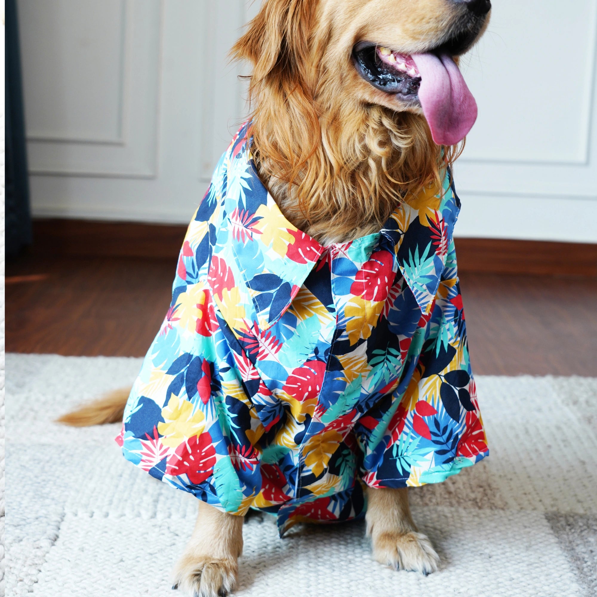 Tropical Floral Dog Shirt – Goa Vibes Breathable Cotton Summer Shirt for Dogs