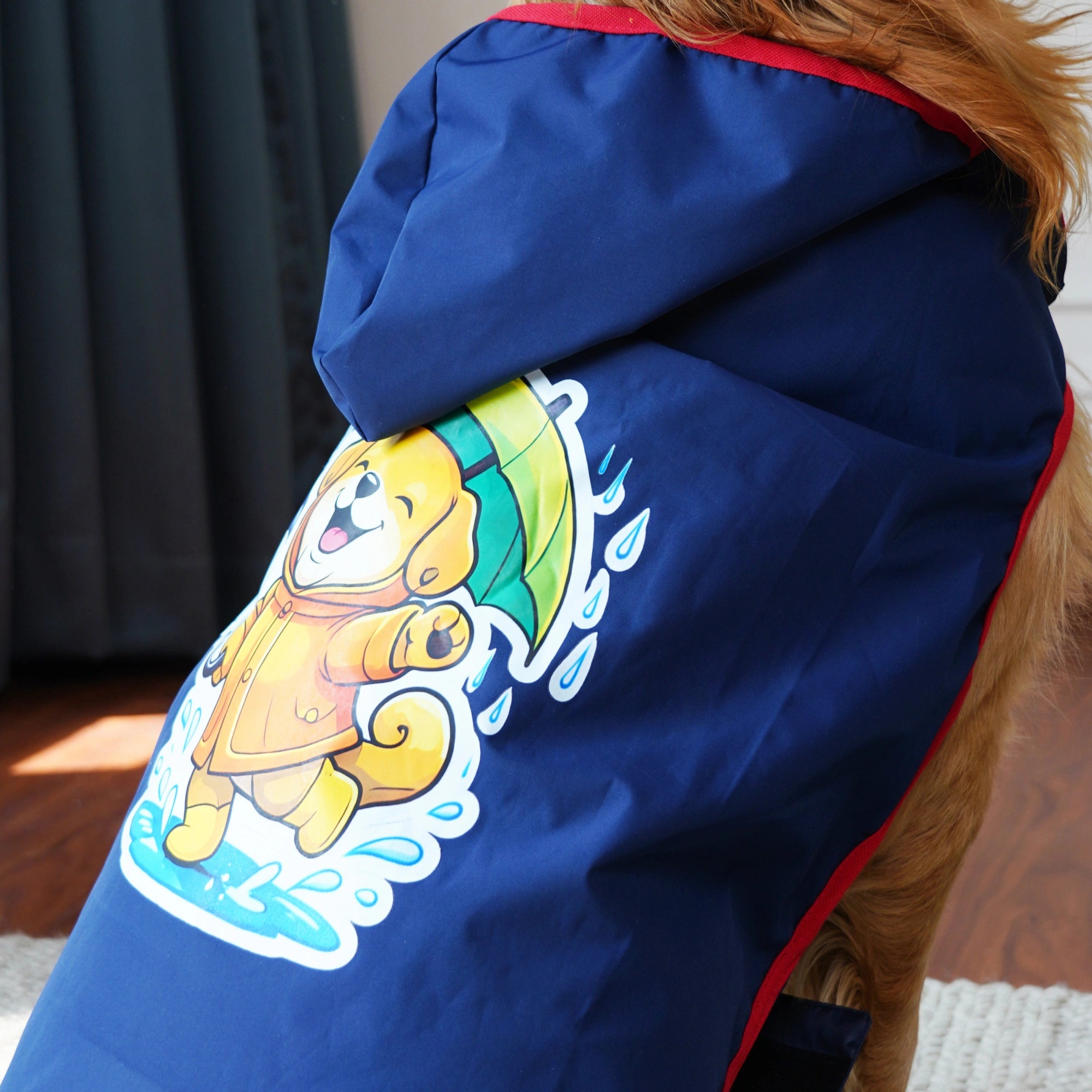 Happy Paws Printed Waterproof Dog Raincoat – Cartoon Monsoon Rain Jacket for Dogs