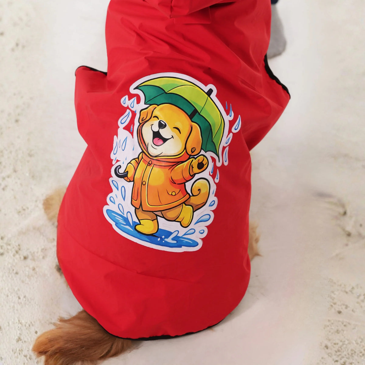 Happy Paws Printed Waterproof Dog Raincoat- Lightweight Cartoon Monsoon Jacket