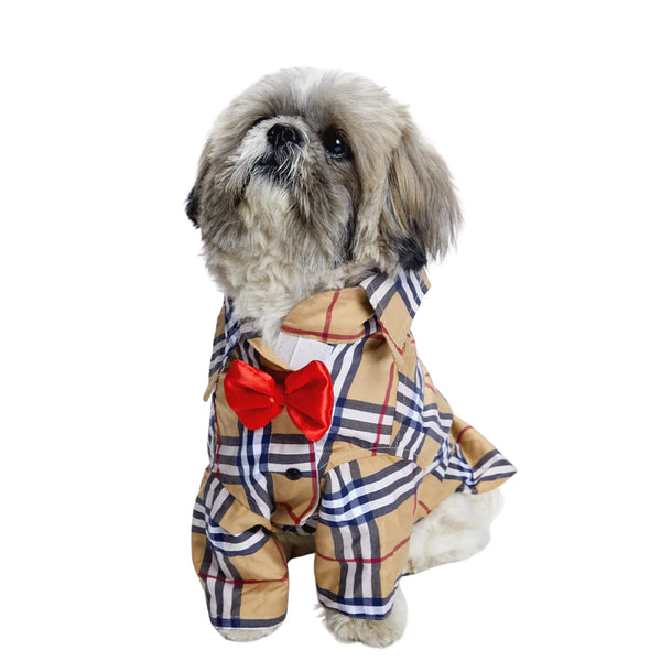 Furryfits Classic Burberry Dog Clothes Shirt – Iconic Style & Everyday Comfort