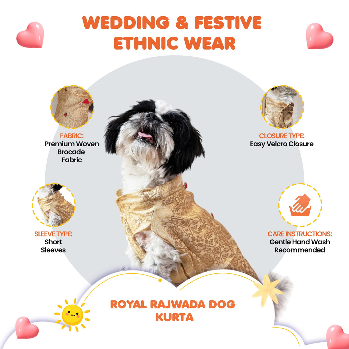 Royal Rajwada Dog Kurta- Brocade Wedding & Festive Ethnic Wear