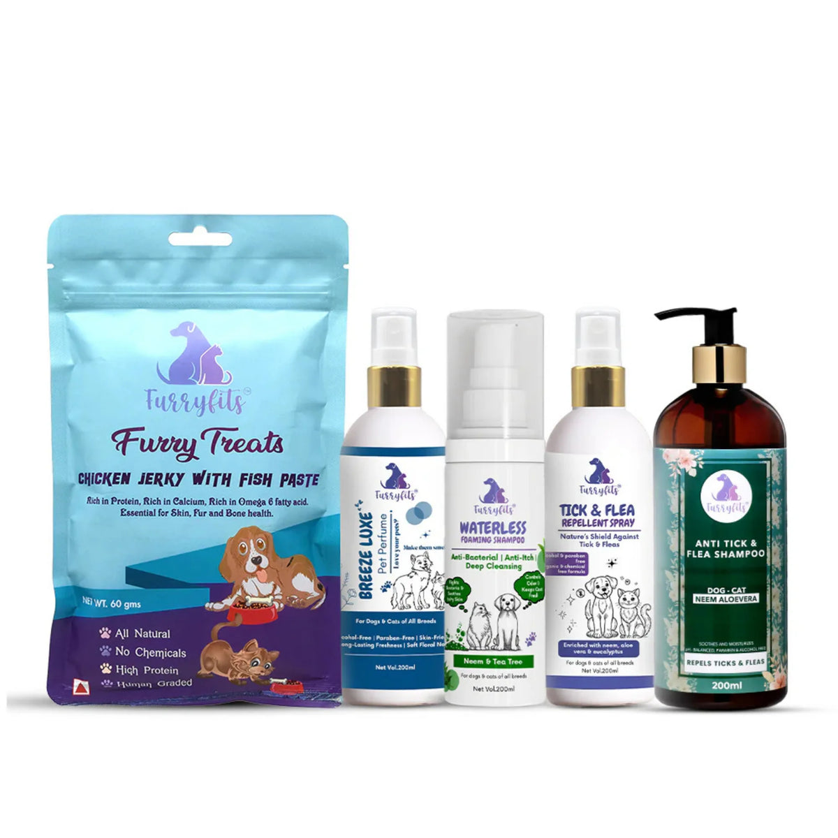 FurryFits Grooming & Protection Combo – Clean, Shield & Reward Naturally