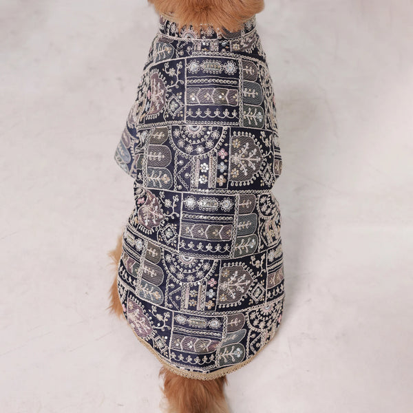 Indigo Royale Wedding Dog Kurta- Designer Full Sleeve Ethnic Outfit