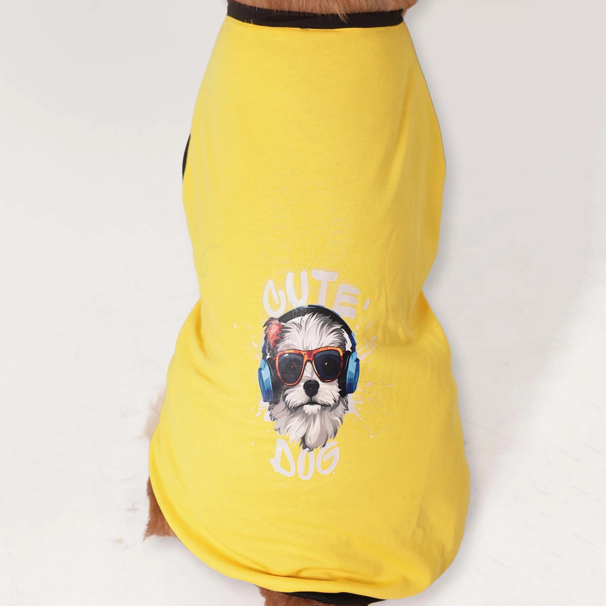 “Cute Dog” Graphic T-Shirt – Casual Everyday Wear (Yellow)