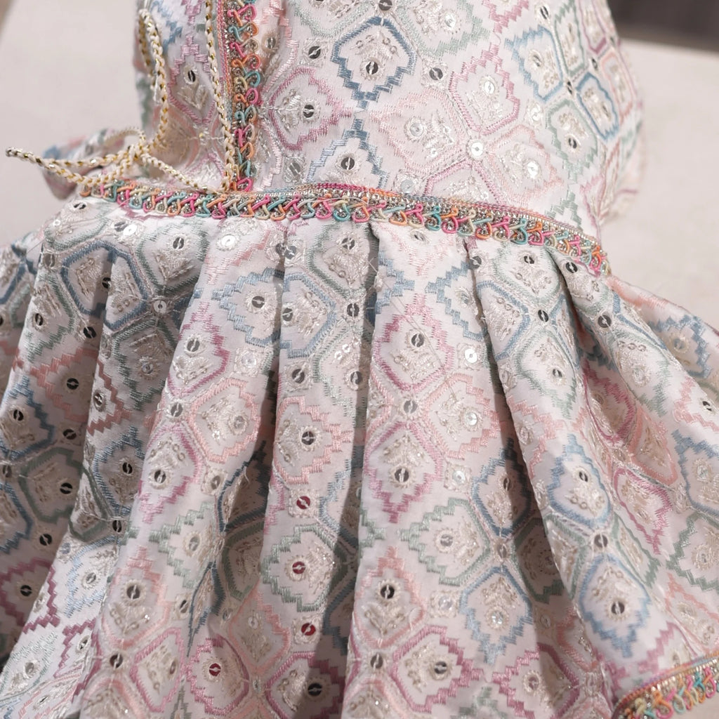 Princess Pastel Ethnic Dog Lehenga- Designer Wedding & Festive Gown for Female Dogs