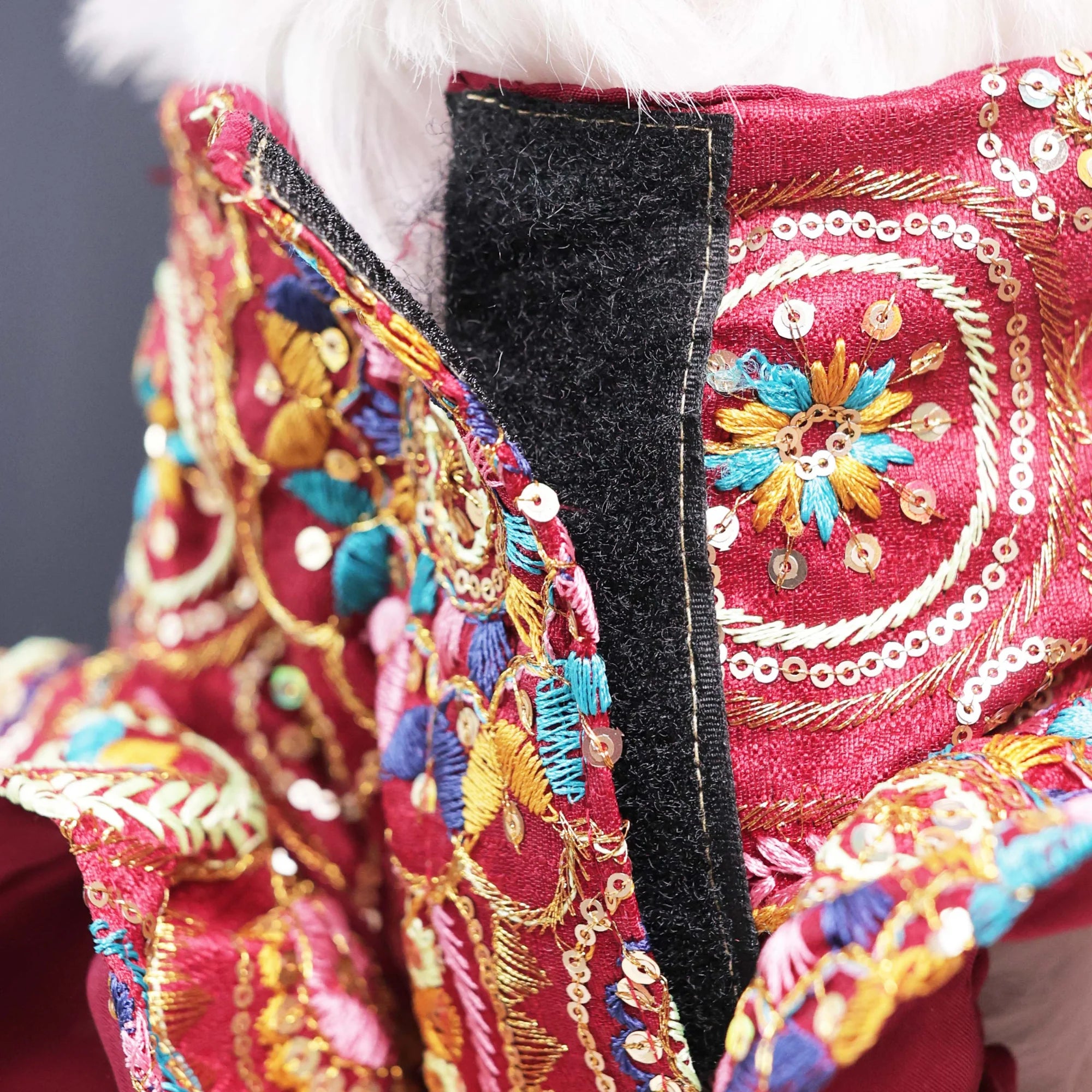 Luxury Embroidered Dog Lehenga – Royal Wedding & Festive Couture Wear (Red Multicolor)