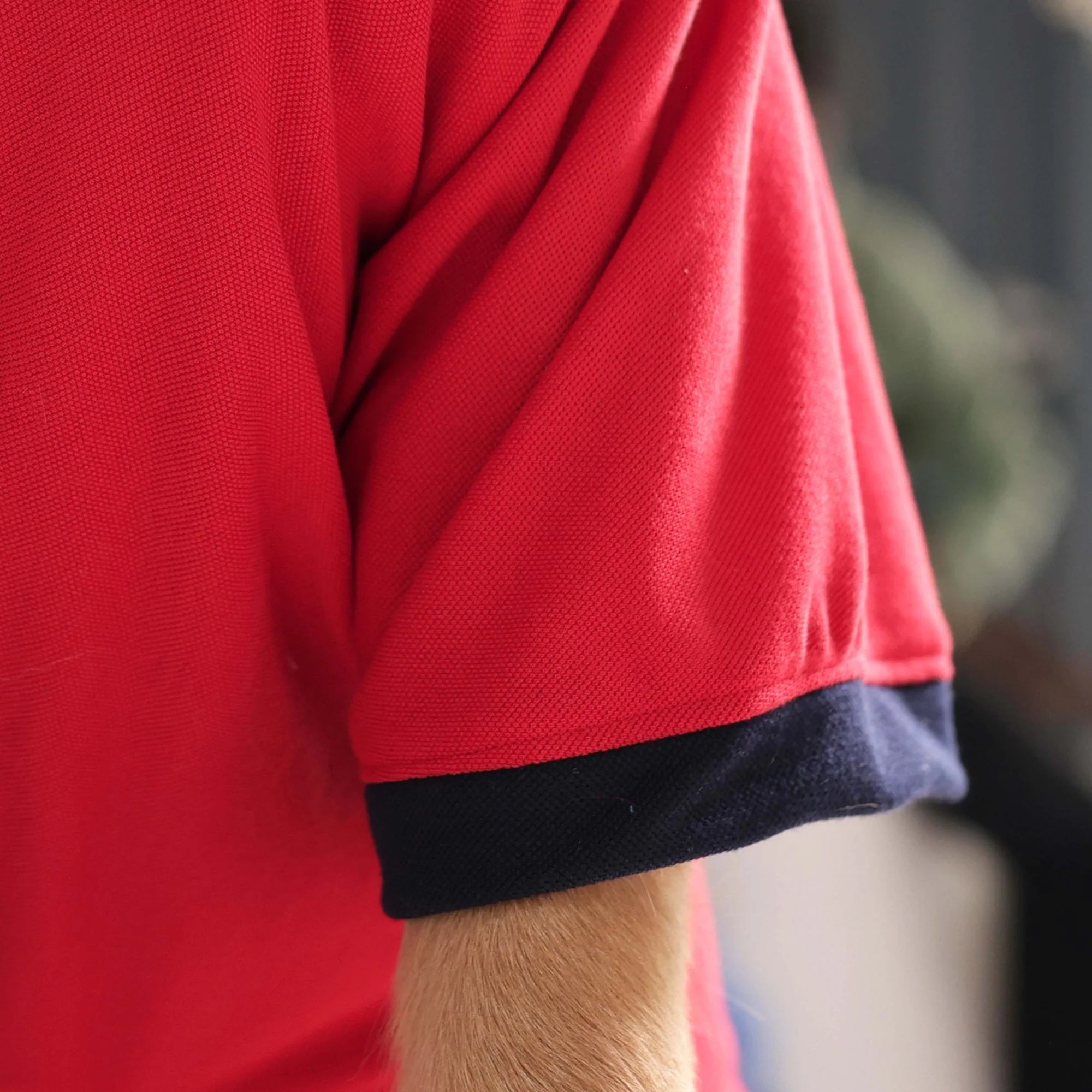 Classic Polycotton Polo Dog T-Shirt- Smart Casual Everyday Wear (Red)