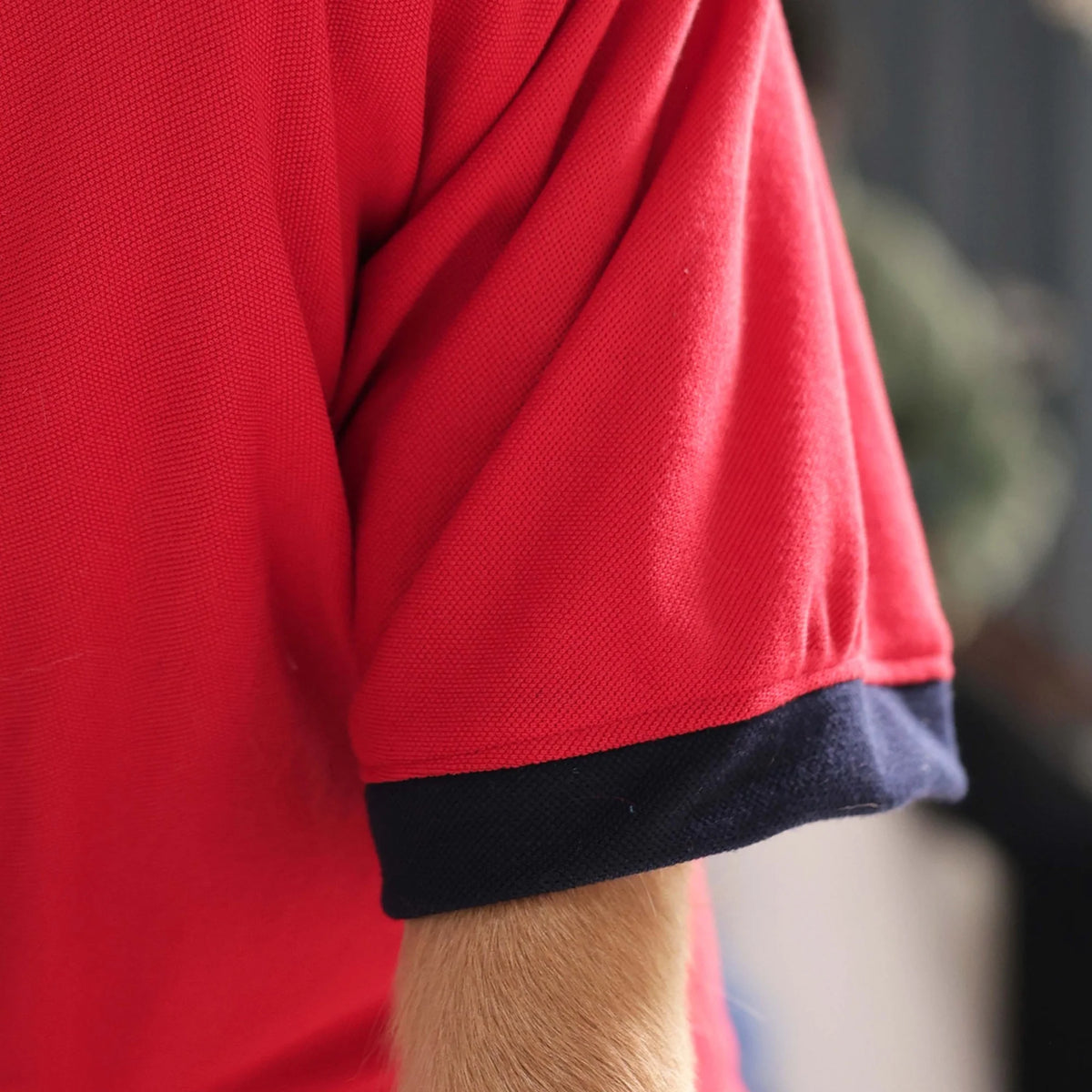 Classic Polycotton Polo Dog T-Shirt- Smart Casual Everyday Wear (Red)