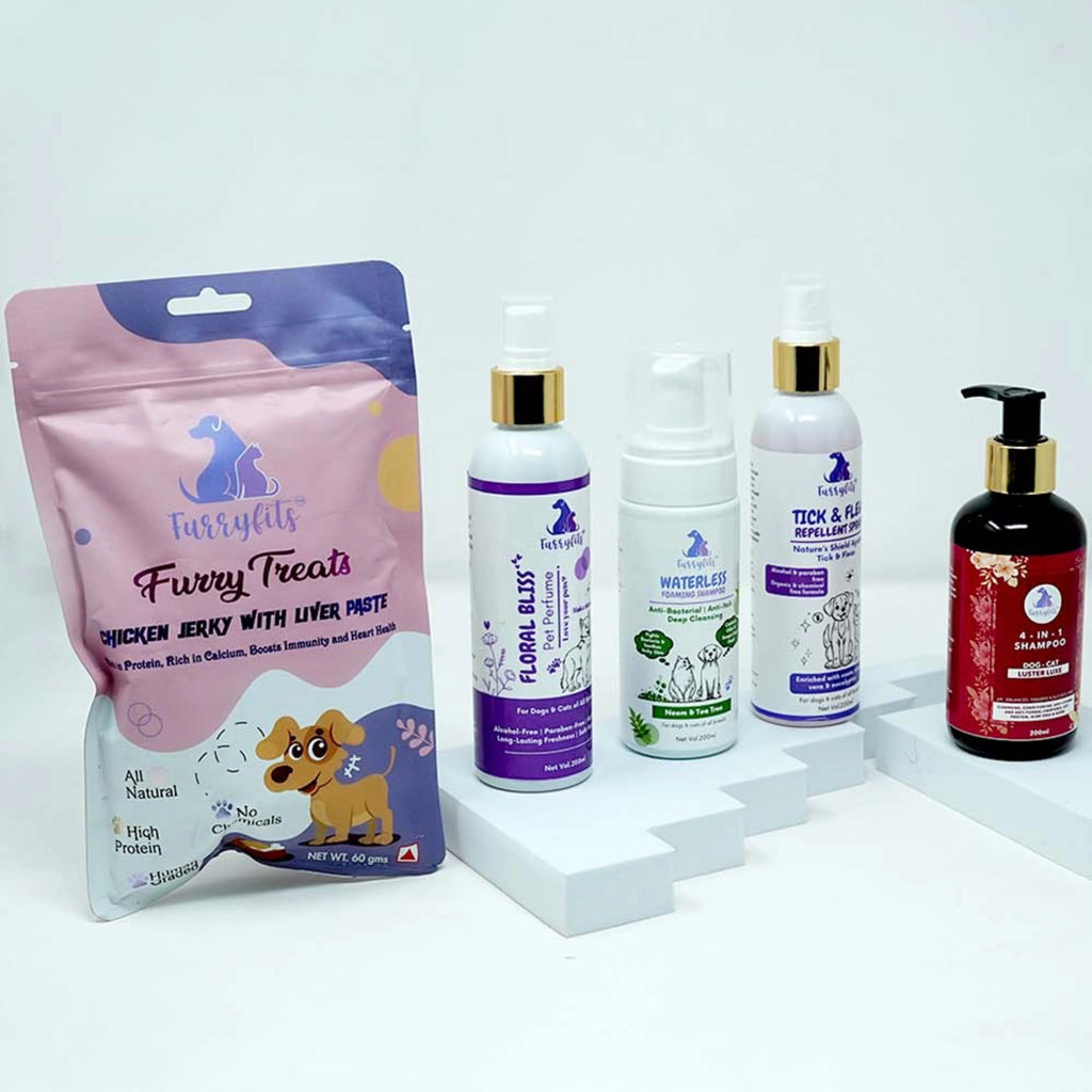 FurryFits Ultimate Pet Wellness Combo – Treat, Cleanse, Protect & Refresh