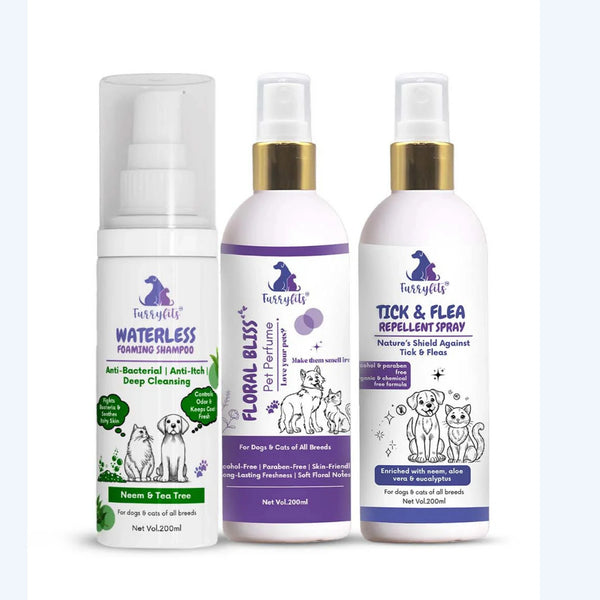 Natural Pet Care Combo – Neem Cleanse, Tick Protection & Floral Perfume