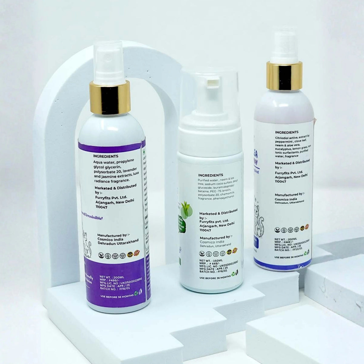 Natural Pet Care Combo – Neem Cleanse, Tick Protection & Floral Perfume