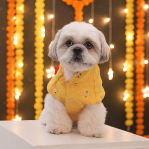 Brighten up any celebration with the Sunshine Smiles Kurta. Made from vibrant yellow cotton, this fe...