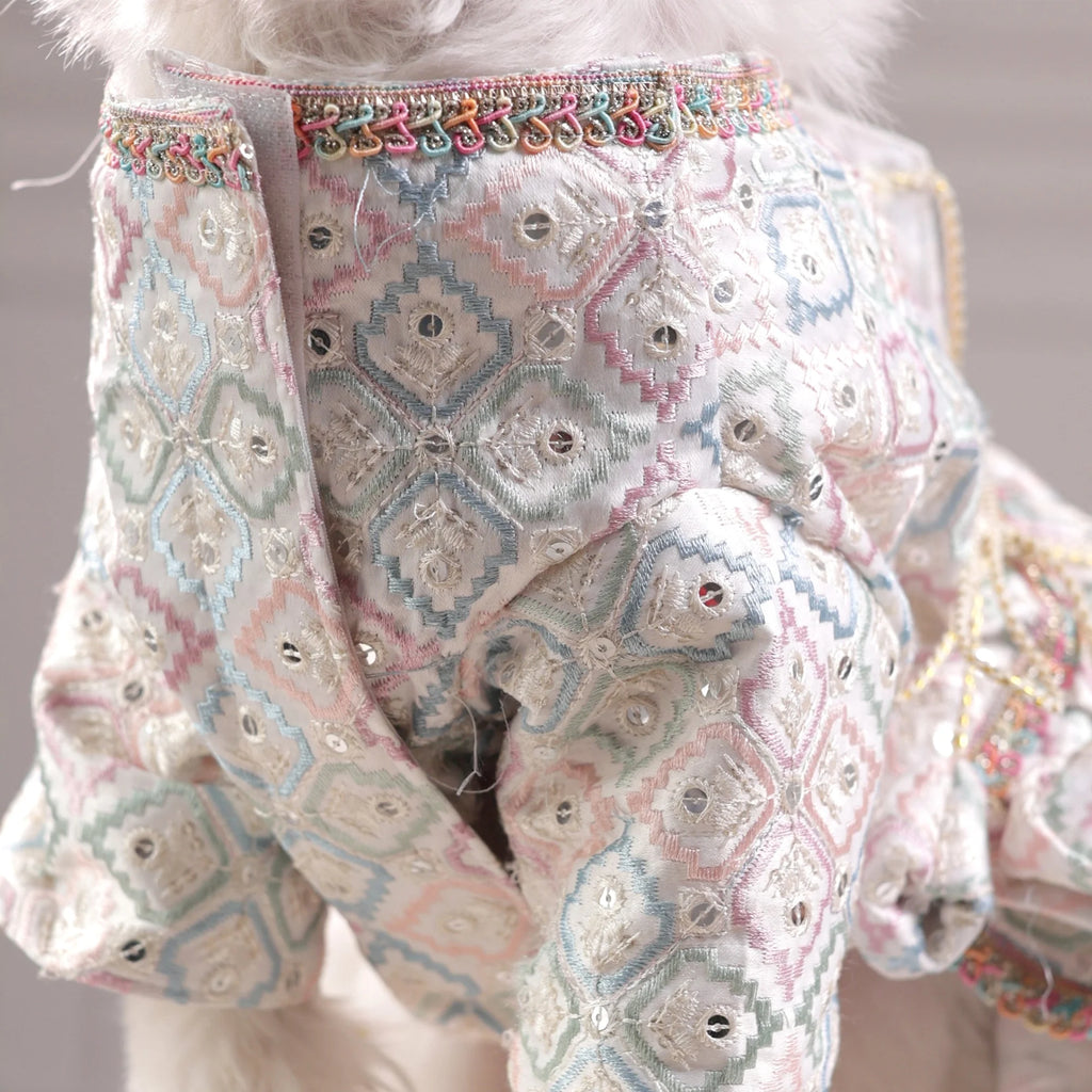 Princess Pastel Ethnic Dog Lehenga- Designer Wedding & Festive Gown for Female Dogs