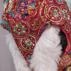 Royal Embroidered Dog Sherwani – Premium Wedding & Festive Designer Wear (Red Multicolor)