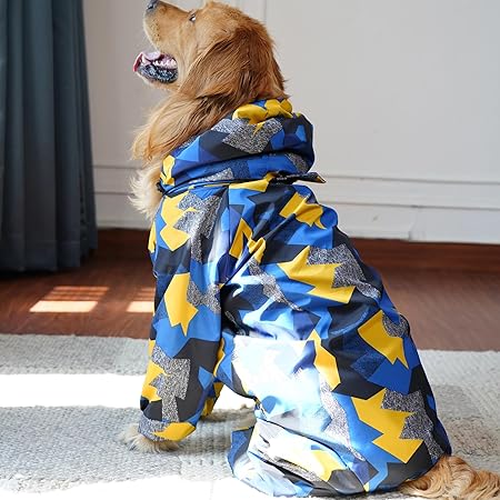 GeoShield Waterproof Dog Raincoat with Hood for Small to Large Dogs