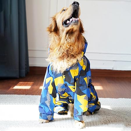 GeoShield Waterproof Dog Raincoat with Hood for Small to Large Dogs