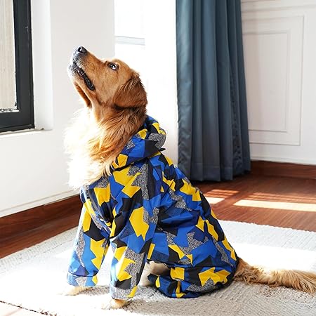 GeoShield Waterproof Dog Raincoat with Hood for Small to Large Dogs