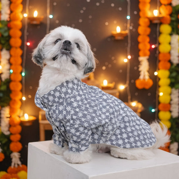 Grey Blossom Kurta (Sleeve)