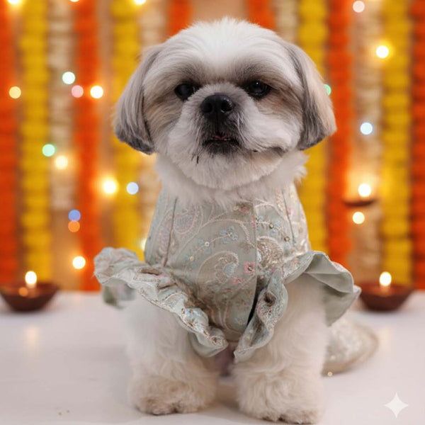 Mint Swirl Designer Lehenga