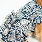 Furryfits Royal Blue Dog Lehenga Dress for Wedding and Party Wear