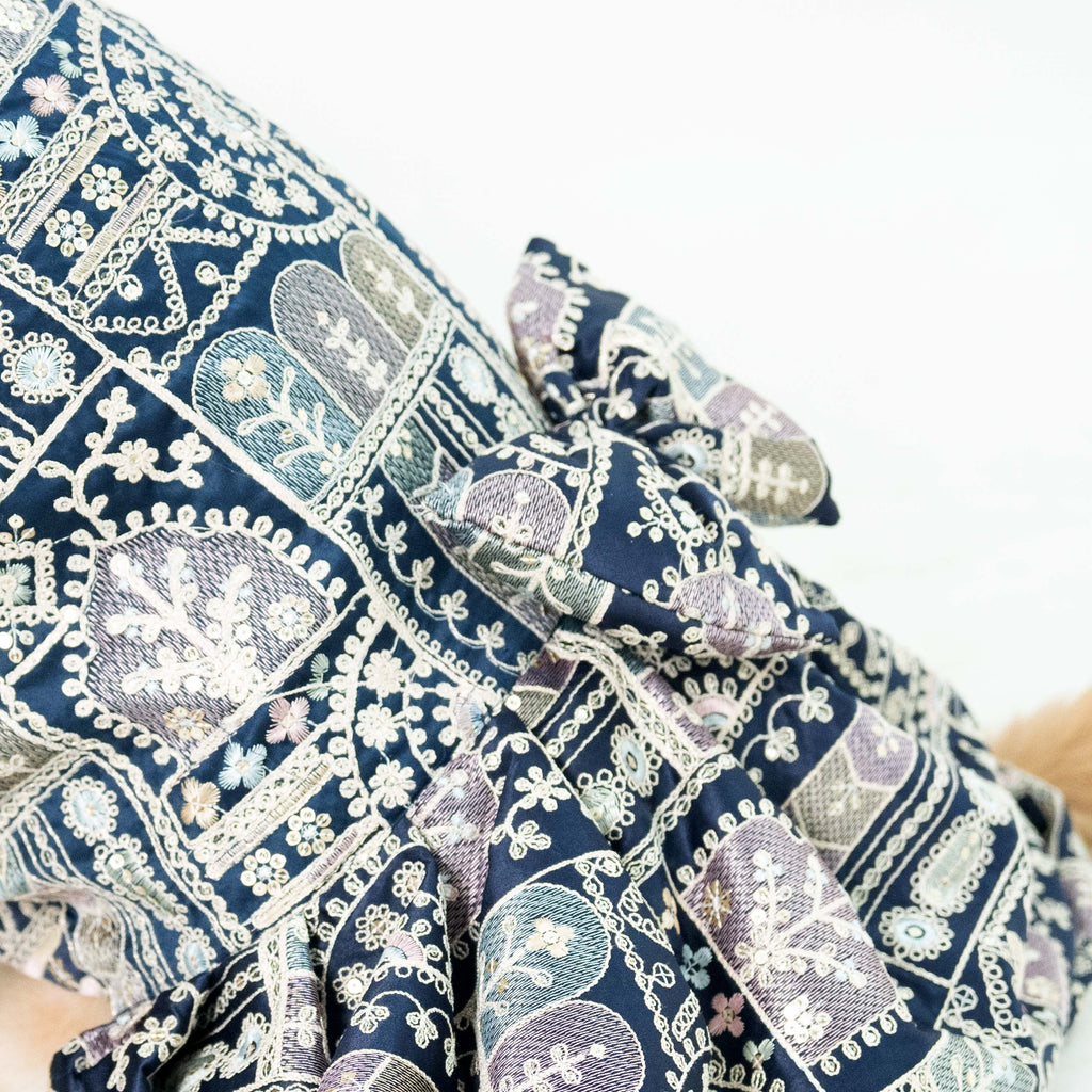 Furryfits Royal Blue Dog Lehenga Dress for Wedding and Party Wear