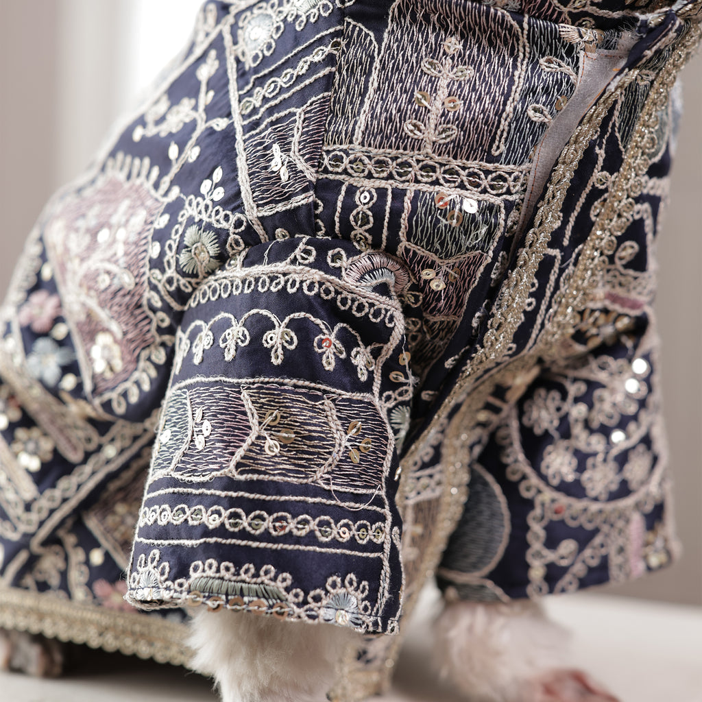 Indigo Royale Wedding Dog Kurta- Designer Full Sleeve Ethnic Outfit