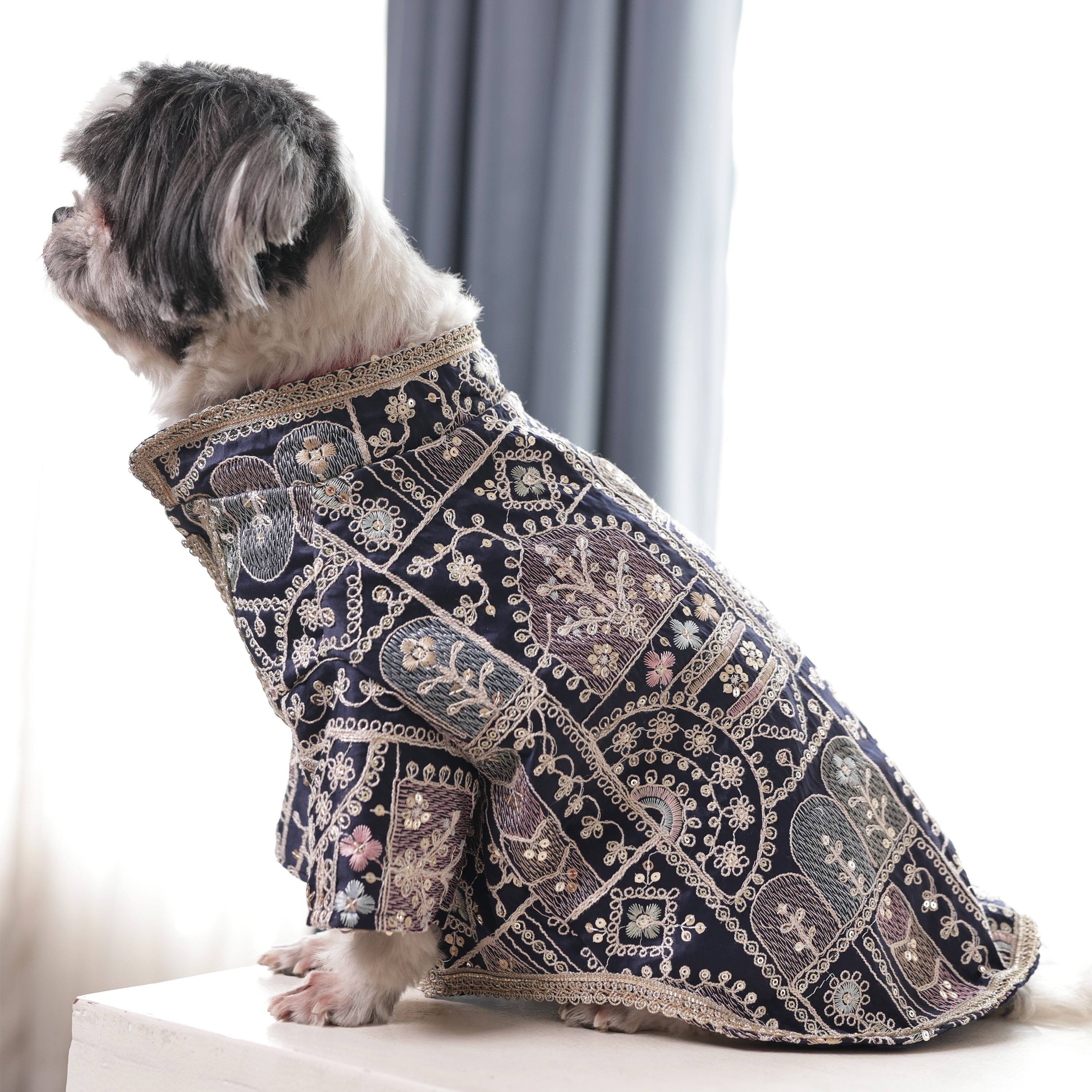 Indigo Royale Wedding Dog Kurta- Designer Full Sleeve Ethnic Outfit