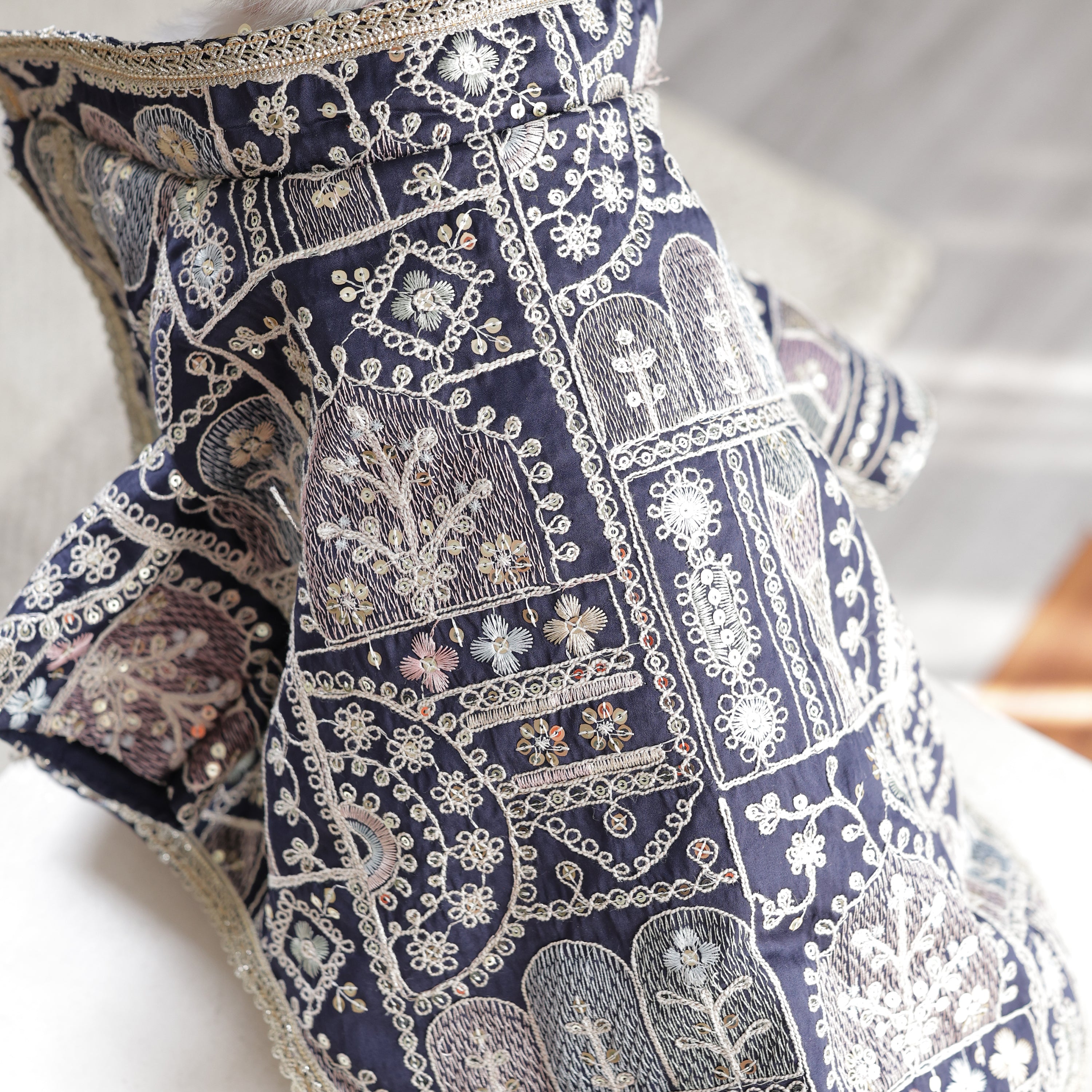 Indigo Royale Wedding Dog Kurta- Designer Full Sleeve Ethnic Outfit