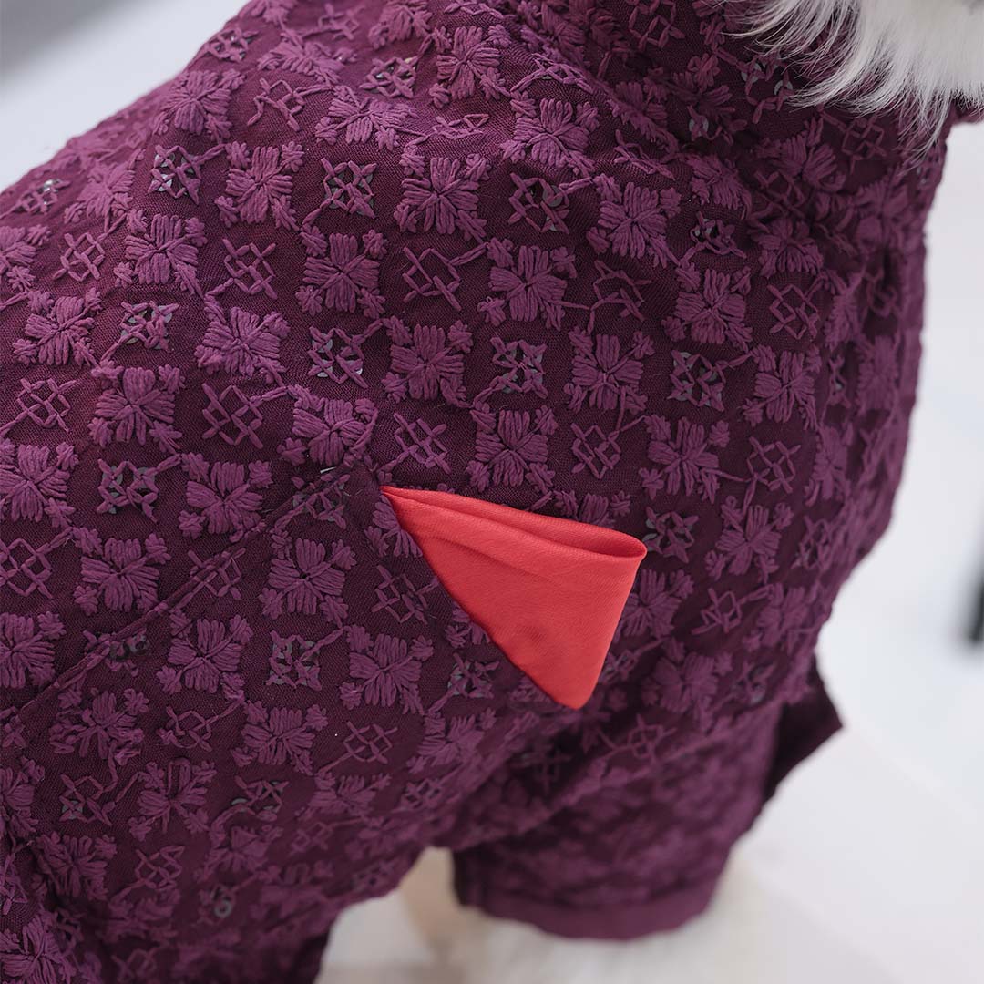 Maroon Majesty Chikankari Kurta