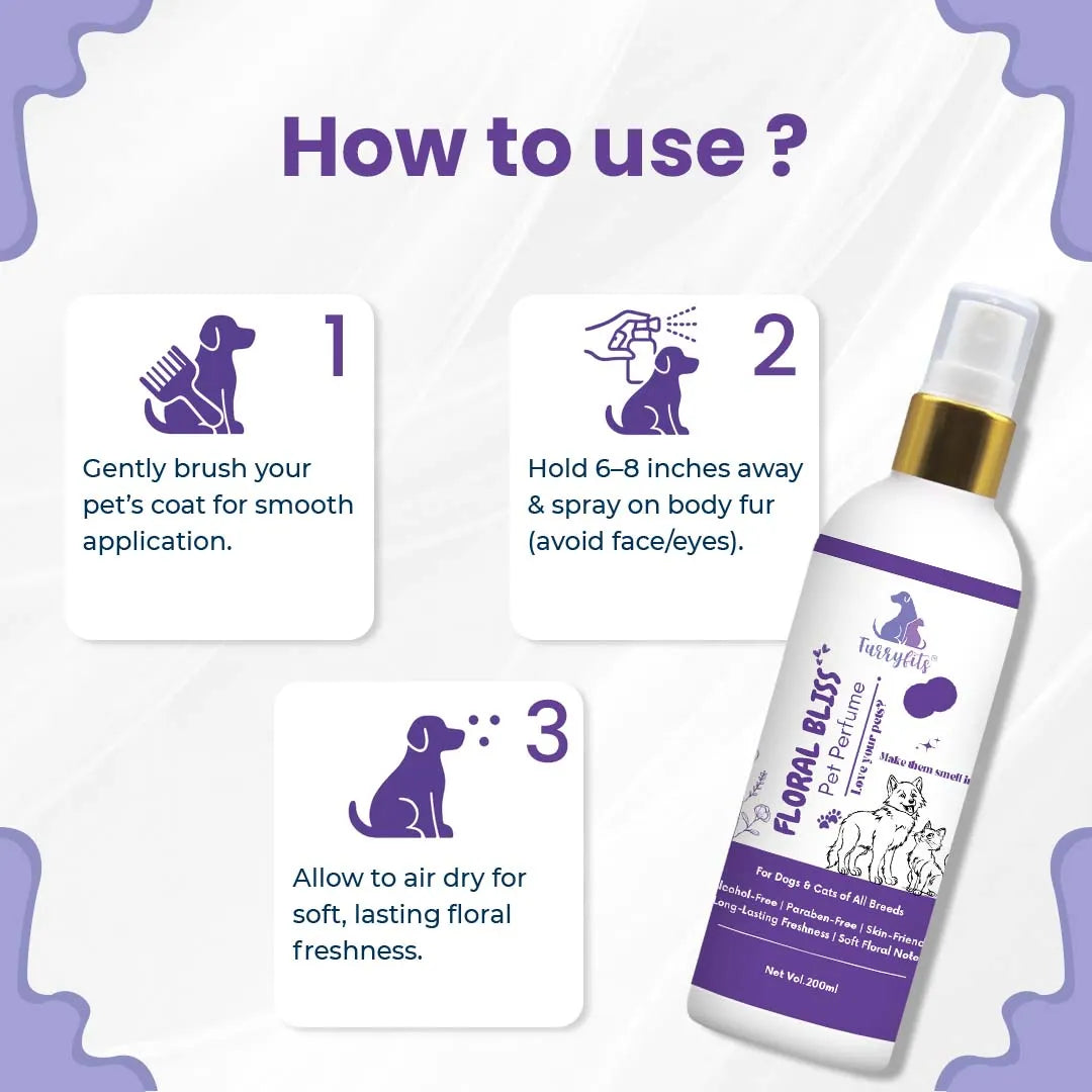 FurryFits Floral Bliss Perfume - Long-Lasting Pet Fragrance