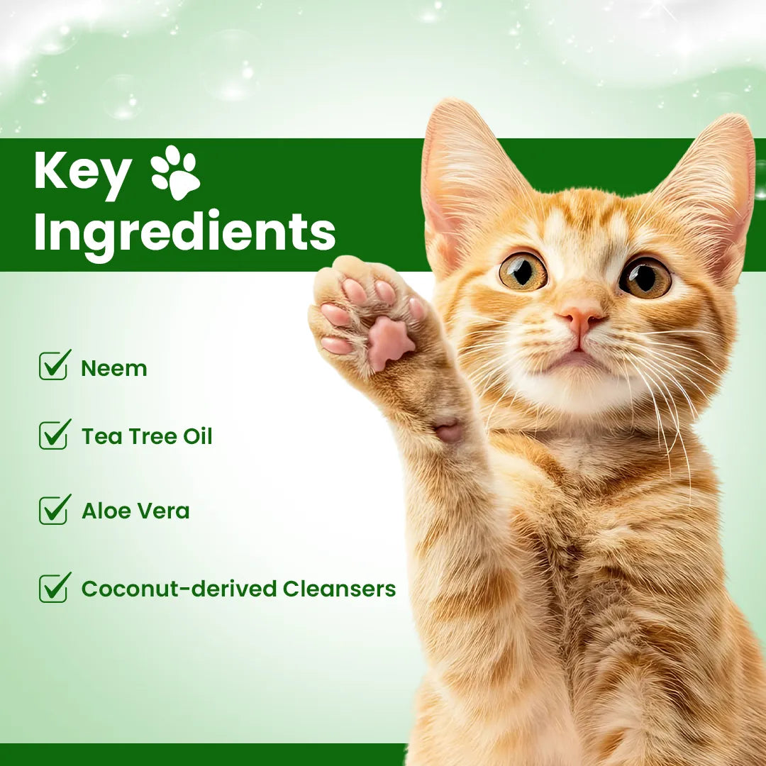 FurryFits Neem & Tea Tree Waterless Shampoo - No-Rinse Foam Shampoo