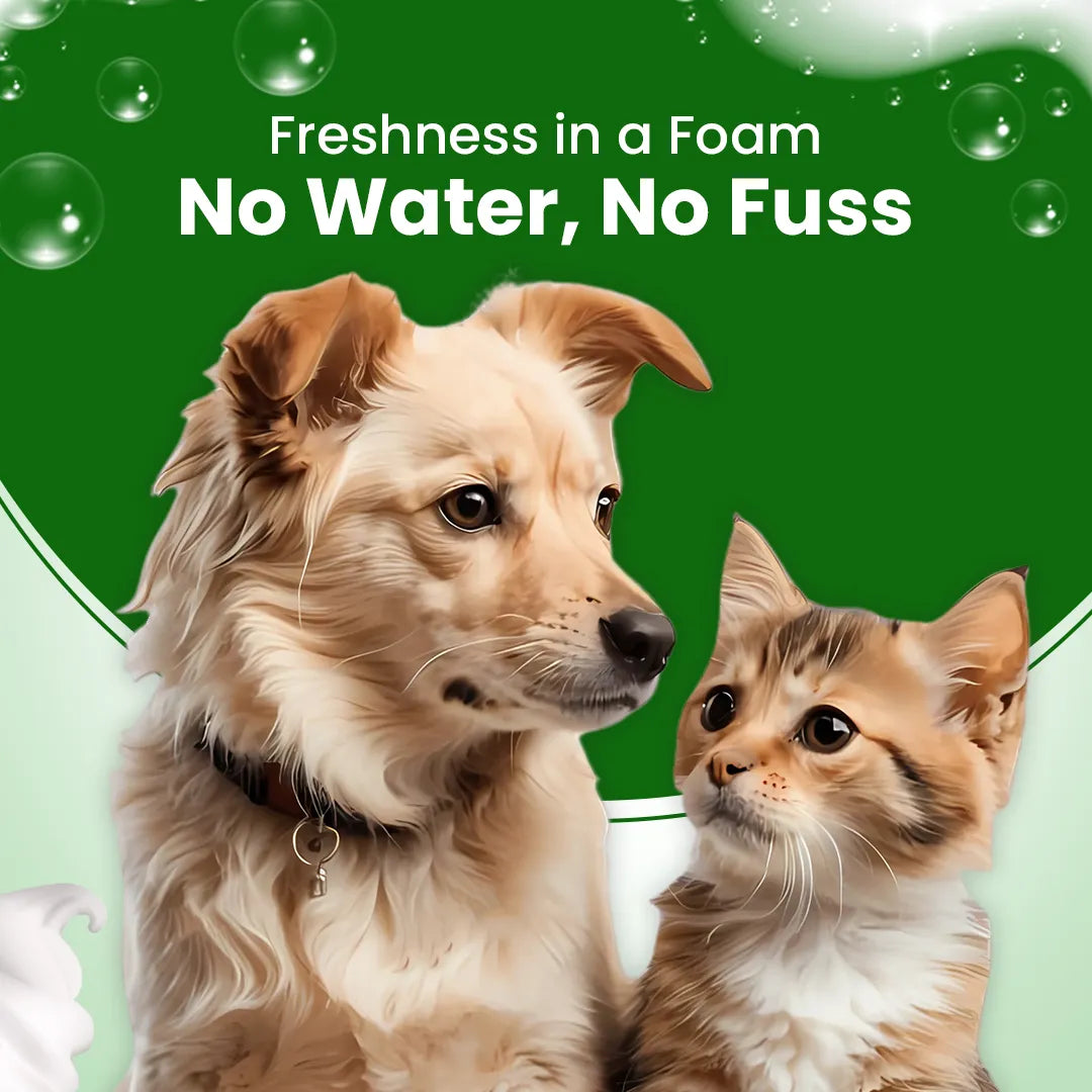 FurryFits Neem & Tea Tree Waterless Shampoo - No-Rinse Foam Shampoo