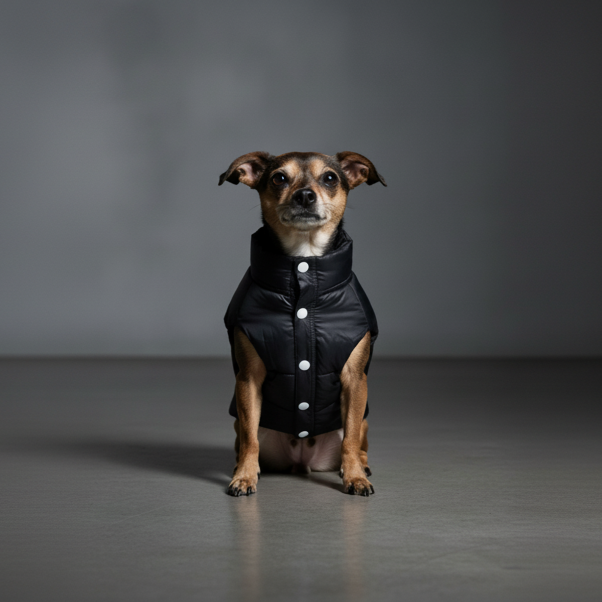 Midnight Puff Black Quilted Jacket – Sleek Winter Pet Jacket
