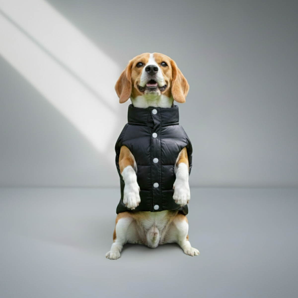 Midnight Puff Black Quilted Jacket – Sleek Winter Pet Jacket