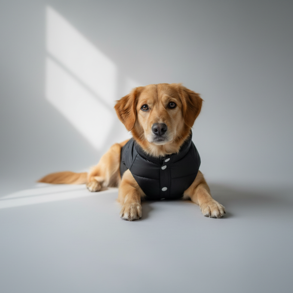 Midnight Puff Black Quilted Jacket – Sleek Winter Pet Jacket