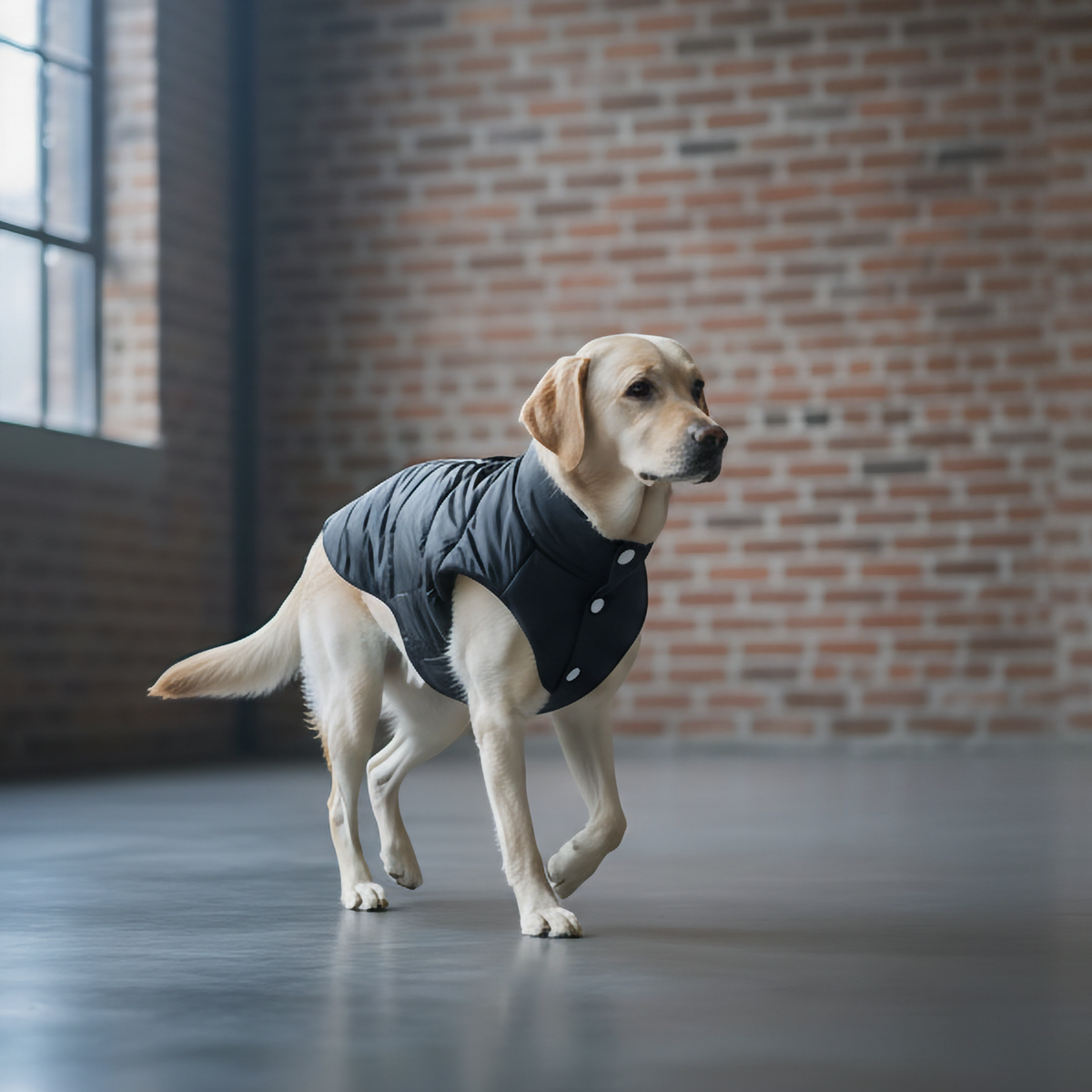 Midnight Puff Black Quilted Jacket – Sleek Winter Pet Jacket