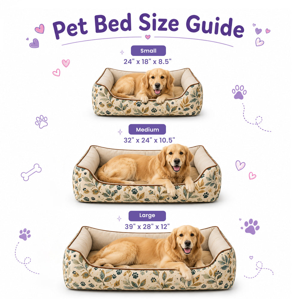 Close-up of the FurryFits leaf print dog bed